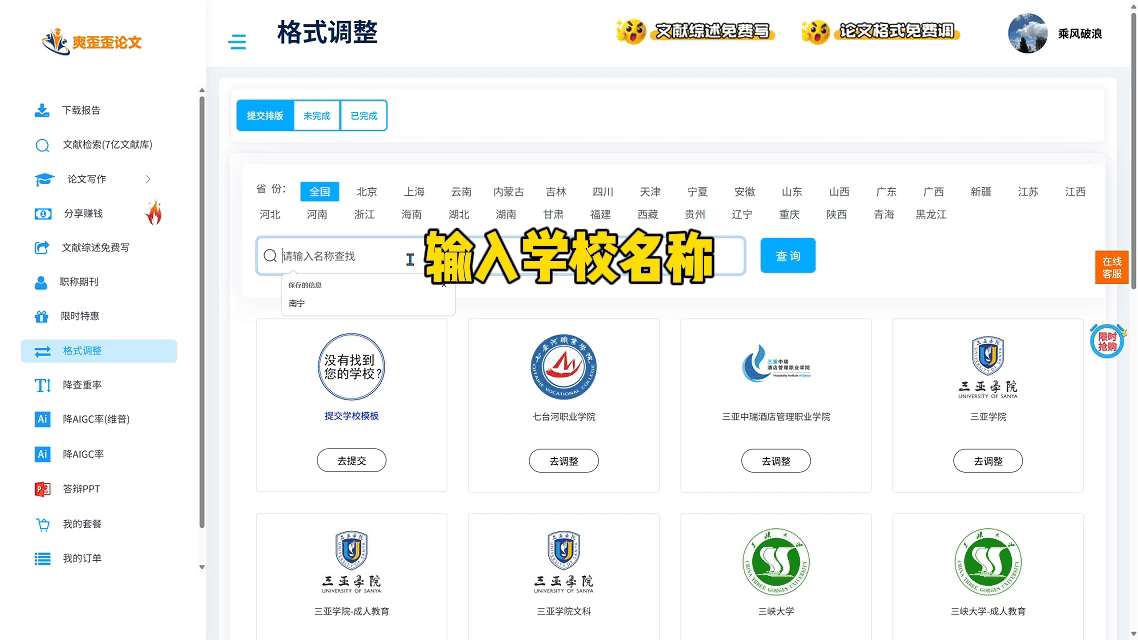 格式调整
